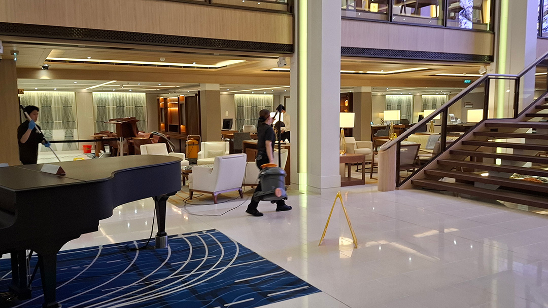 The Atrium, late at night